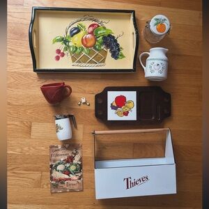 Thrifted Gift Bundle - “Home Grown” - Vintage Home Decor - Fruit and Vegetable